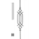 Kovaná výplň zábradlí 900mm, profil 12x12mm, ornament 510x140mm, nýtovaný 12x6mm