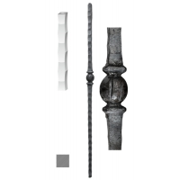 Kovaný sloupek zábradlí H 1200 mm, 25 x 25 mm