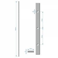 Plochá tyč 30x8mm, rozteč děr 125mm, otvor 12mm, 2000mm