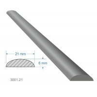Pásovina oblá D, 21 x 6 x 2000 mm, měkká, cena za KUS (2m)