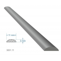 Pásovina oblá D, 11 x 3  x 3000 mm, měkká, cena za KUS (3m)