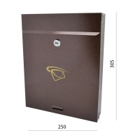 Poštovní schránka (250x305x60mm), max. formát listu: A4, měděná