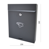 Poštovní schránka (250x305x60mm), max. formát listu: A4, grafitová