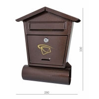 Poštovní schránka 280x310x50 mm měděná