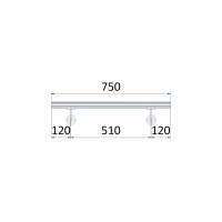 Madlo ø 42.4mm, L-750mm, leštěná nerez AISI304