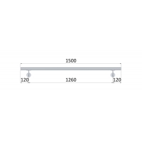 Madlo ø 42.4mm, L-1500mm, broušená nerez AISI304