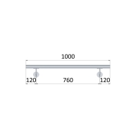 Madlo ø 42.4mm, L-1000mm, broušená nerez AISI304