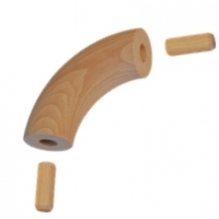 Dřevěný spojovací oblouk (ø 42 mm / 90°), materiál: buk, broušený povrch bez nátěru