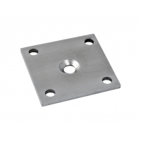 Kotevní deska (92x92x6 mm) na dřevěný sloup 40x40 mm, otvor ø 25 mm, broušená nerez K320 / AISI304