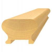 Dřevěný profil (62x43 mm / L: 3000 mm), materiál: buk, broušený povrch bez nátěru, balení: PVC fólie, průběžný materiál