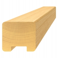 Dřevěný profil (45x40 mm / L: 3000 mm), materiál: buk, broušený povrch bez nátěru, balení: PVC fólie, průběžný materiál