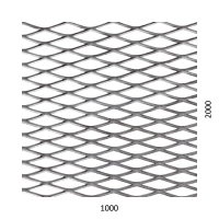 Tahokov Fe kosočtvercová oka: 42x12mm, můstek: 3mm (1000x2000x2mm)