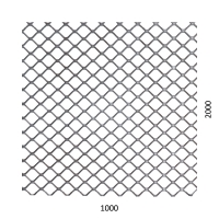 Tahokov Fe čtvercové oko: 20x15 mm, můstek: 1,7 mm (1000x2000x1,5 mm)