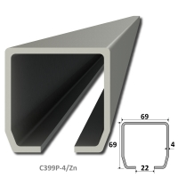 C profil 69x69x4mm pozinkovaný, dĺžka 3m