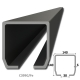 C profil (140x140x6mm) černý, délka 3m