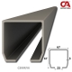 C profil PICOLLO (67x67x3mm) Combi Arialdo nerezový, pre samonosný systém, nerez bez povrchovej úpravy /AISI304, dĺžka 4m