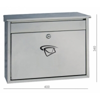 Poštovní schránka (400x340x100 mm), max. formát listu: C4, leštěná nerez / AISI430