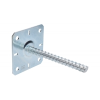 Pätka stĺpika s podstavcom 80x202mm, 3mm pozink, počet děr o průměru 12mm-4ks, počet otvorov 6/4mm-4ks