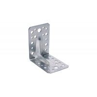 úhelník s prolisem 90x90x65mm, 2,0mm, pozink, díry průměr 5mm-16ks, 7mm-12ks, 11mm-2ks