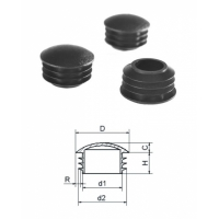 Vnitřní plastová krytka kulatá 30x14mm,D-30mm,d1-23.3mm,d2-28.8mm,H-14mm,R-1.2-2.5mm