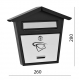 Schránka poštovní (280x260x50mm) nerez/černá, max. 1 formát listu: B6, leštěná nerez /AISI430