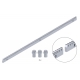 Hřeben INOX 30 x 10 mm, L = 1000 mm, M4, max. do 1900 kg, 3 x úchyt + šrouby, nerezový