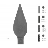 Tyč s kovanou špicí typu K2