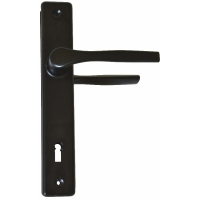 Klika AL, štítek Fe, rozteč 90 mm, černá, s otvorem pro klíč